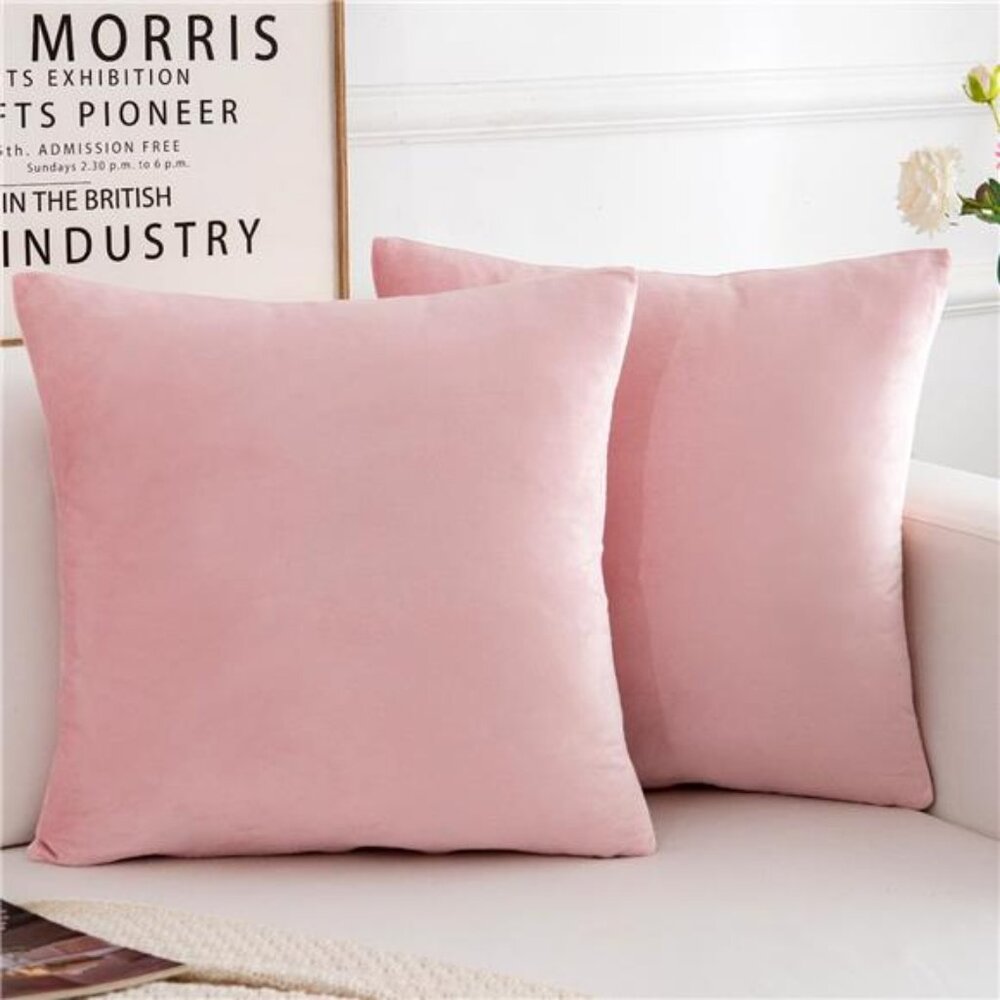 Velvet Decorative Throw Pillow Covers, Soft Square Cushion Case Home Decor